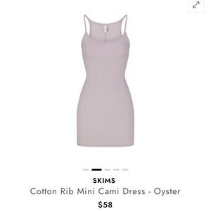 SKIMS Soft Gray Cotton Rib Mini Dress